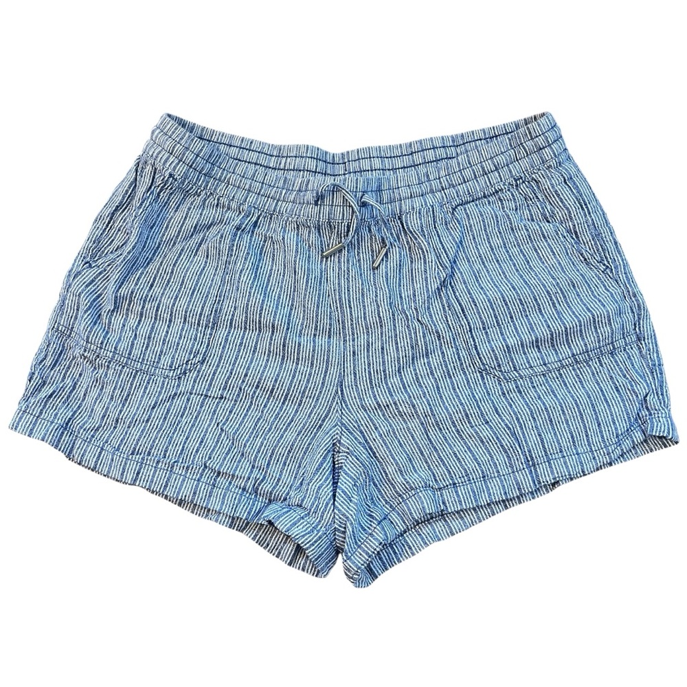 Denver Hayes Linen Blue Striped Shorts